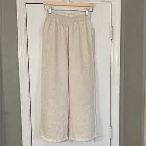Solai Luca Lined Linen Pants in Oatmeal